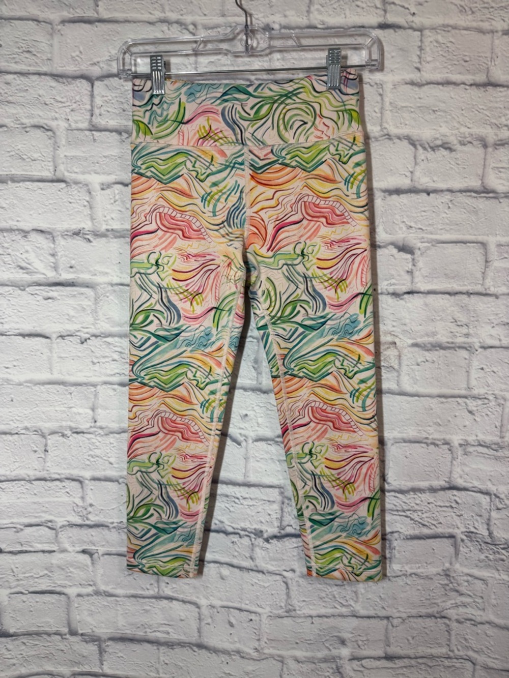 Athleta Girl High Rise Printed Chit Chat Capris, XL/14
